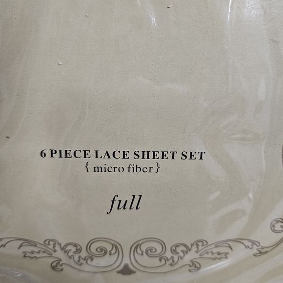 Highgate Manor Full 6pc Sheet Set Embroidered Lace Cranberry Micro Fiber - Picture 2 of 5